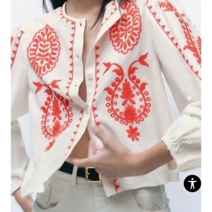 Zara embroidery shirt